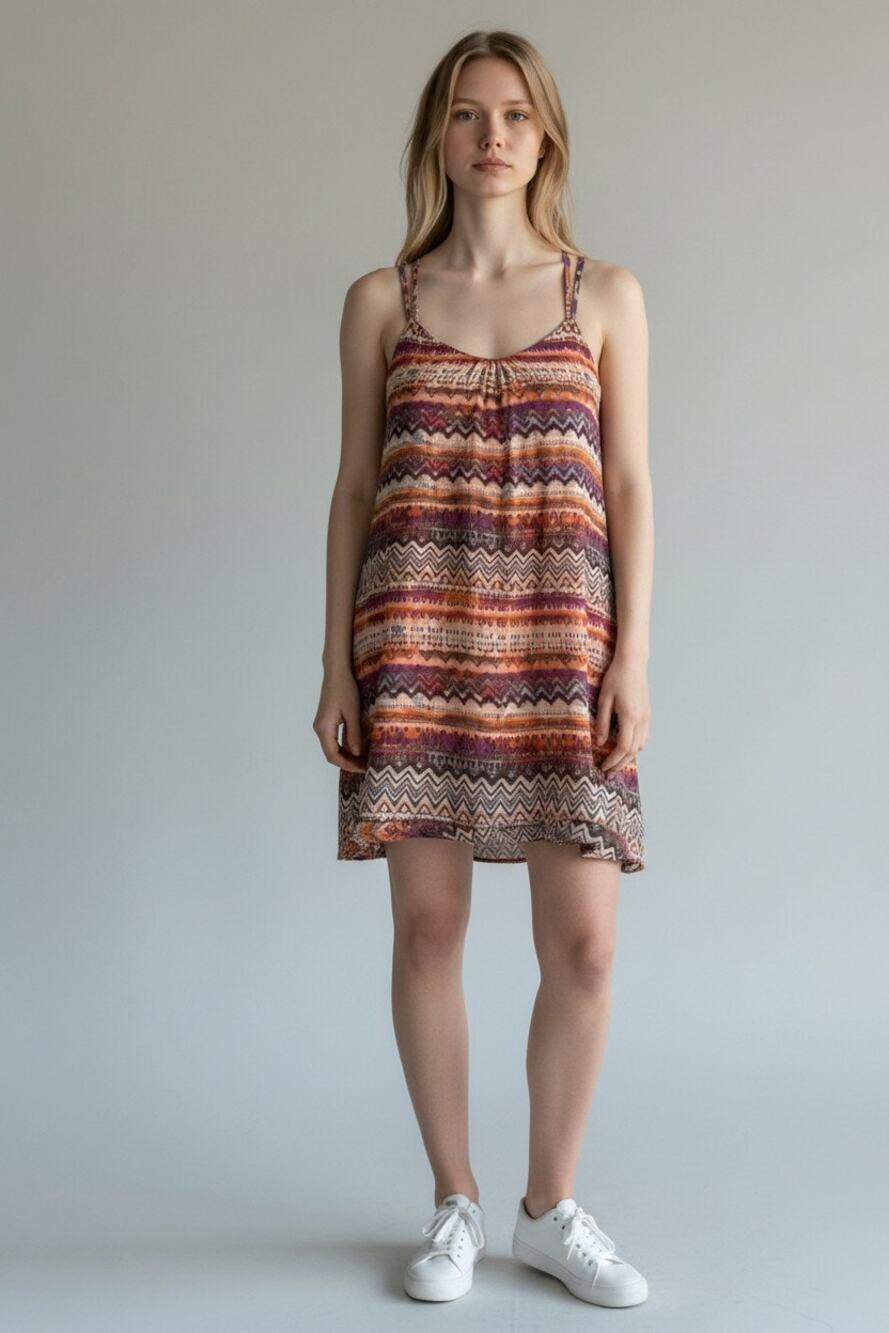 Speechless Spaghetti Strap Stripped Colorful Mini Dress Size Small